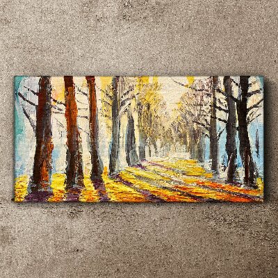 Tableau imprimé sur toile Allée d'arbres d'automne