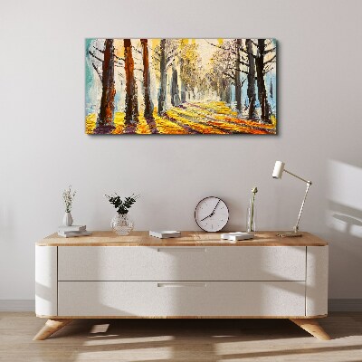 Tableau imprimé sur toile Allée d'arbres d'automne