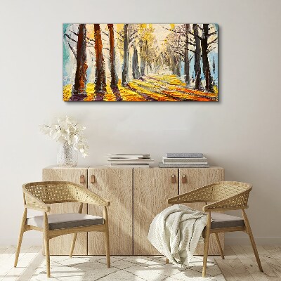 Tableau imprimé sur toile Allée d'arbres d'automne