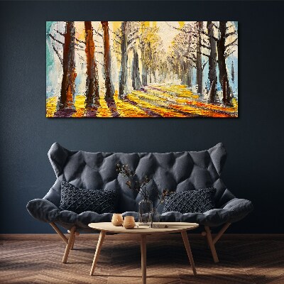 Tableau imprimé sur toile Allée d'arbres d'automne