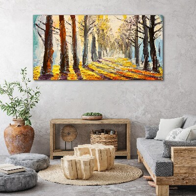 Tableau imprimé sur toile Allée d'arbres d'automne