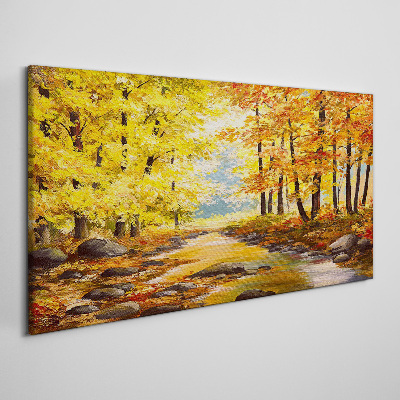 Tableau sur toile Paysage d'automne avec une rivière
