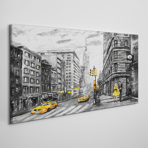 Tableau imprimé sur toile Rue de New York en taxis jaunes