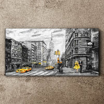 Tableau imprimé sur toile Rue de New York en taxis jaunes