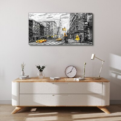 Tableau imprimé sur toile Rue de New York en taxis jaunes