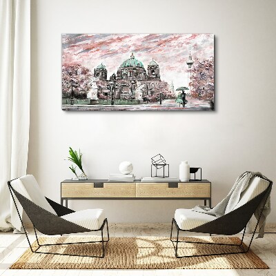 Tableau sur toile L'architecture berlinoise aux couleurs printanières