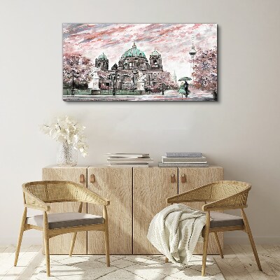 Tableau sur toile L'architecture berlinoise aux couleurs printanières