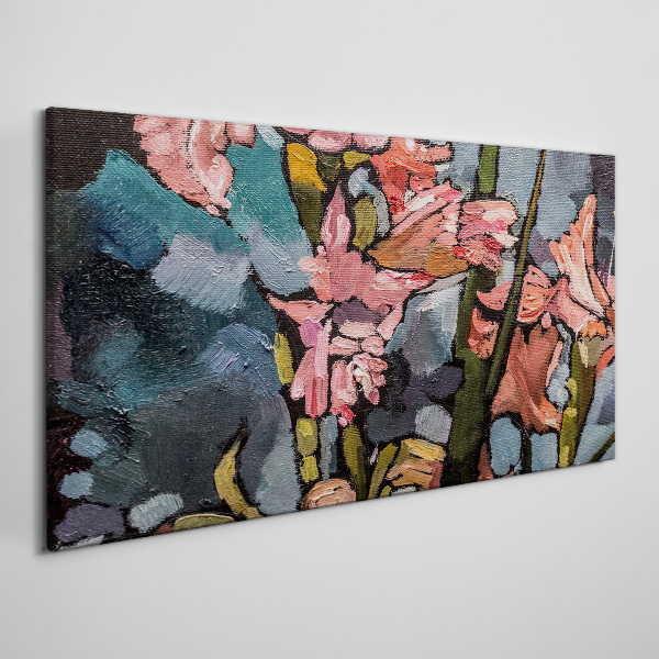 Tableau toile imprimée Un paysage floral aux tons roses
