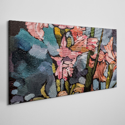 Tableau toile imprimée Un paysage floral aux tons roses