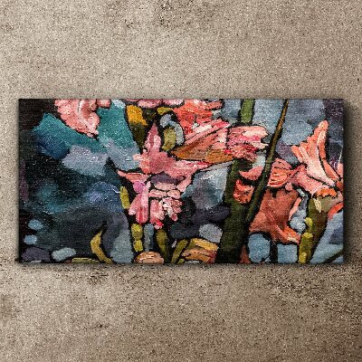 Tableau toile imprimée Un paysage floral aux tons roses