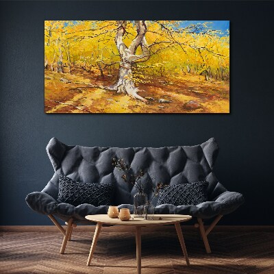 Tableau sur toile Forêt dorée dans l'aura d'automne