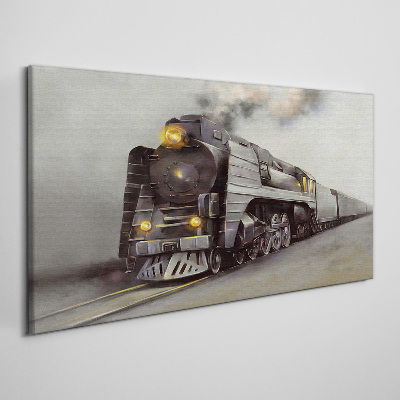 Tableau toile imprimée Une locomotive à vapeur en route vers le passé