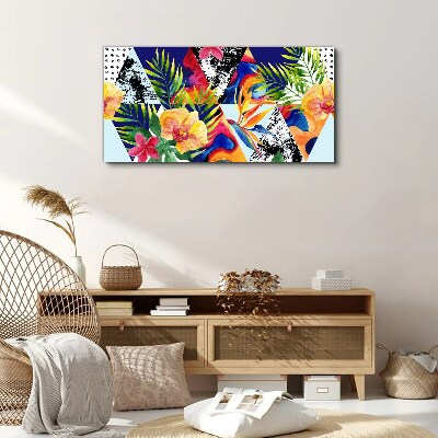 Tableau toile imprimée Mosaïque tropicale de couleurs