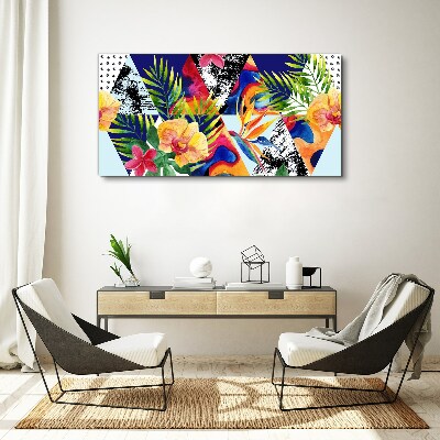 Tableau toile imprimée Mosaïque tropicale de couleurs