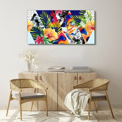 Tableau toile imprimée Mosaïque tropicale de couleurs