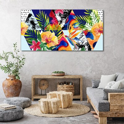 Tableau toile imprimée Mosaïque tropicale de couleurs