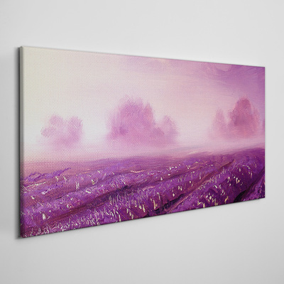 Tableau imprimé sur toile Paysage violet au matin