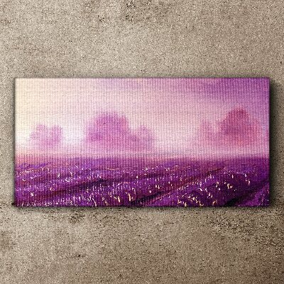 Tableau imprimé sur toile Paysage violet au matin