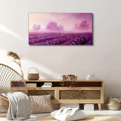 Tableau imprimé sur toile Paysage violet au matin