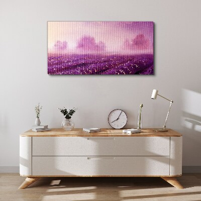 Tableau imprimé sur toile Paysage violet au matin