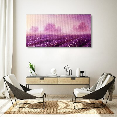 Tableau imprimé sur toile Paysage violet au matin