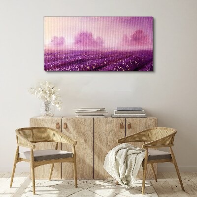 Tableau imprimé sur toile Paysage violet au matin