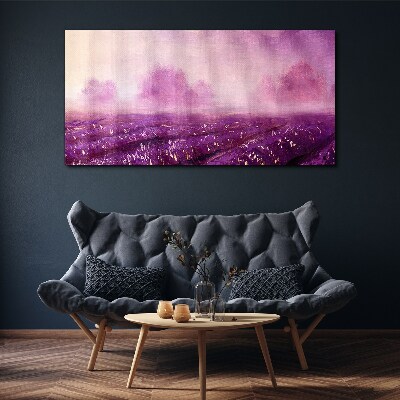 Tableau imprimé sur toile Paysage violet au matin