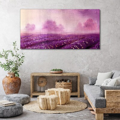 Tableau imprimé sur toile Paysage violet au matin