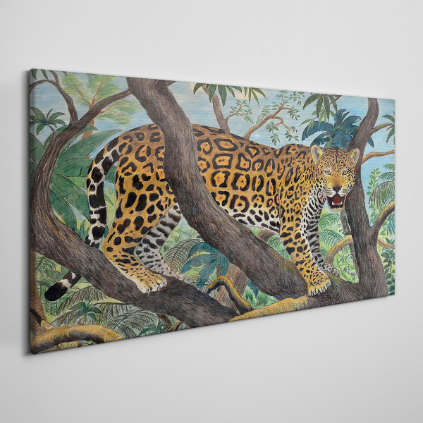 Tableau sur toile Jaguar dans une forêt tropicale