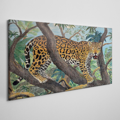 Tableau sur toile Jaguar dans une forêt tropicale