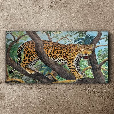 Tableau sur toile Jaguar dans une forêt tropicale