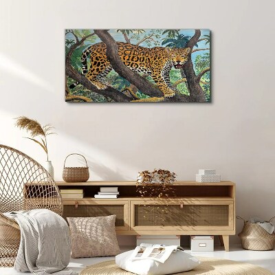 Tableau sur toile Jaguar dans une forêt tropicale