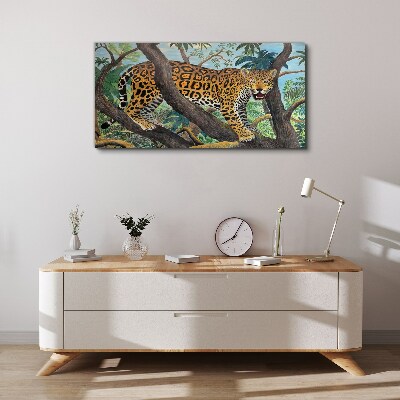 Tableau sur toile Jaguar dans une forêt tropicale