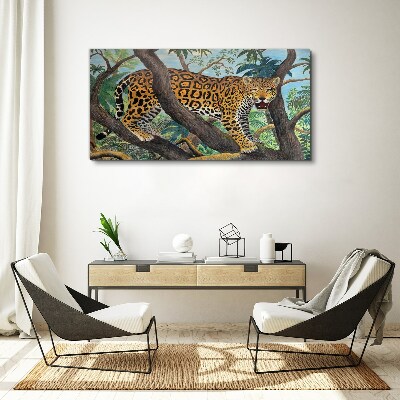 Tableau sur toile Jaguar dans une forêt tropicale