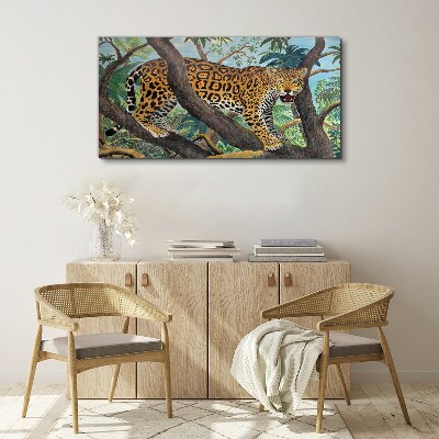Tableau sur toile Jaguar dans une forêt tropicale