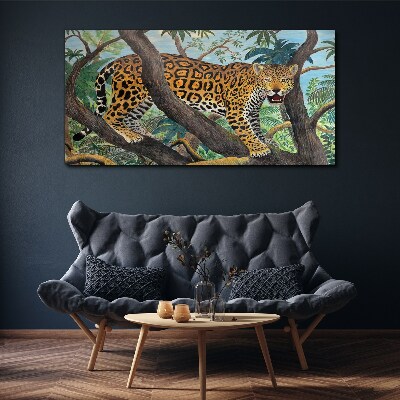 Tableau sur toile Jaguar dans une forêt tropicale