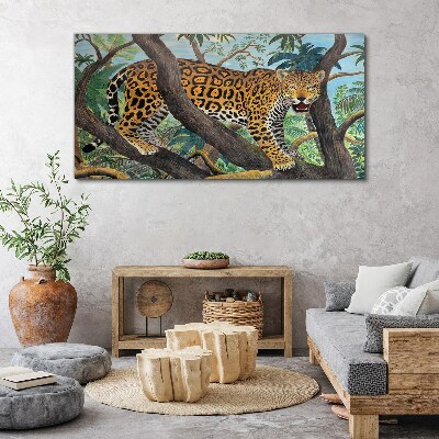 Tableau sur toile Jaguar dans une forêt tropicale