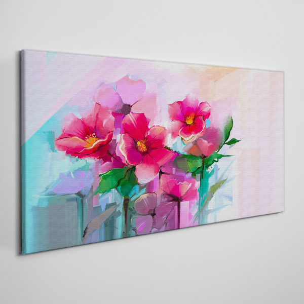 Tableau toile imprimée Une danse de fleurs aux couleurs pastel