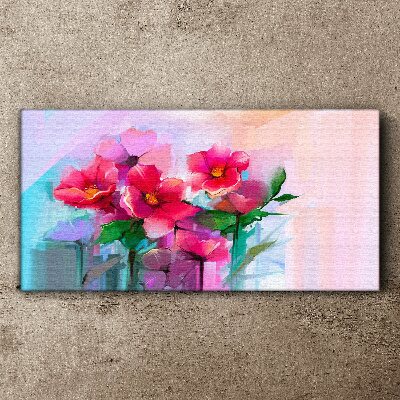 Tableau toile imprimée Une danse de fleurs aux couleurs pastel