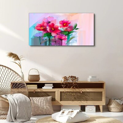 Tableau toile imprimée Une danse de fleurs aux couleurs pastel