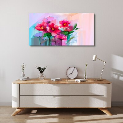 Tableau toile imprimée Une danse de fleurs aux couleurs pastel