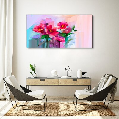 Tableau toile imprimée Une danse de fleurs aux couleurs pastel