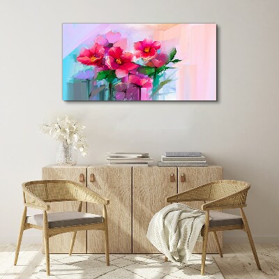 Tableau toile imprimée Une danse de fleurs aux couleurs pastel