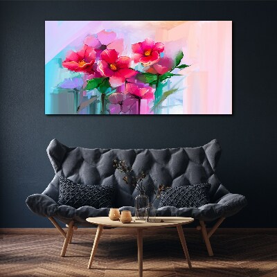 Tableau toile imprimée Une danse de fleurs aux couleurs pastel