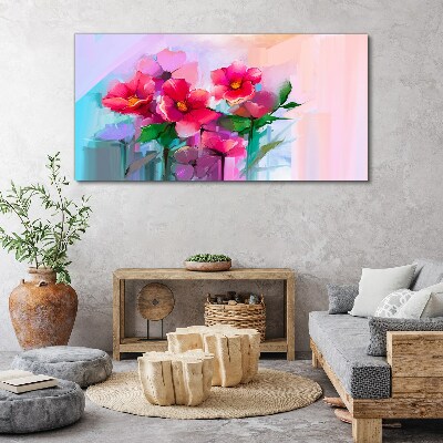 Tableau toile imprimée Une danse de fleurs aux couleurs pastel