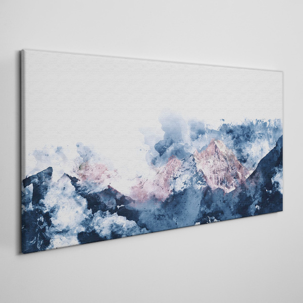Tableau imprimé sur toile Paysage de montagne aux nuances de bleu