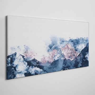 Tableau imprimé sur toile Paysage de montagne aux nuances de bleu