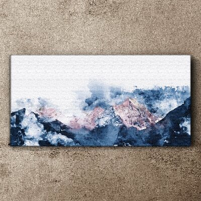 Tableau imprimé sur toile Paysage de montagne aux nuances de bleu