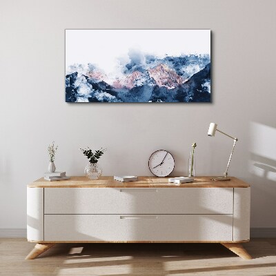 Tableau imprimé sur toile Paysage de montagne aux nuances de bleu