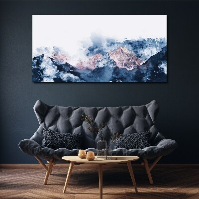 Tableau imprimé sur toile Paysage de montagne aux nuances de bleu